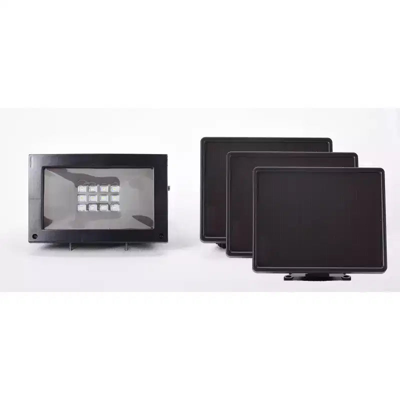 Projecteur Ultra Lumineux à Énergie Solaire : Lampe Extérieure Résistante aux Intempéries, 12 LED, Énergie Solaire, Noir