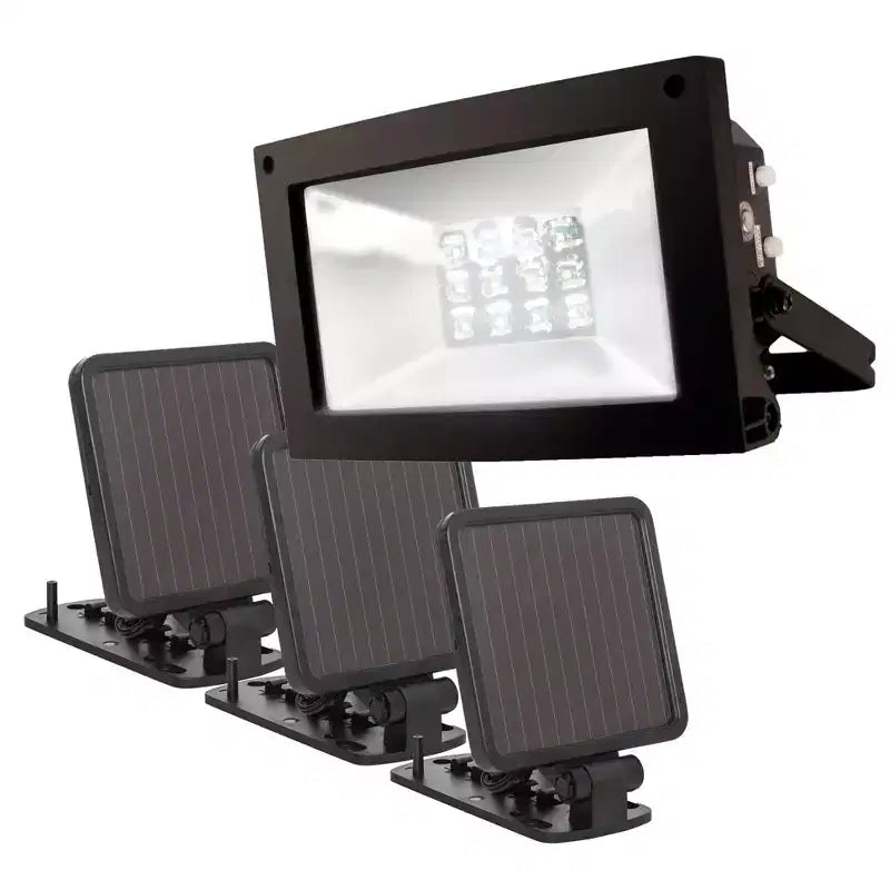 Projecteur Ultra Lumineux à Énergie Solaire : Lampe Extérieure Résistante aux Intempéries, 12 LED, Énergie Solaire, Noir
