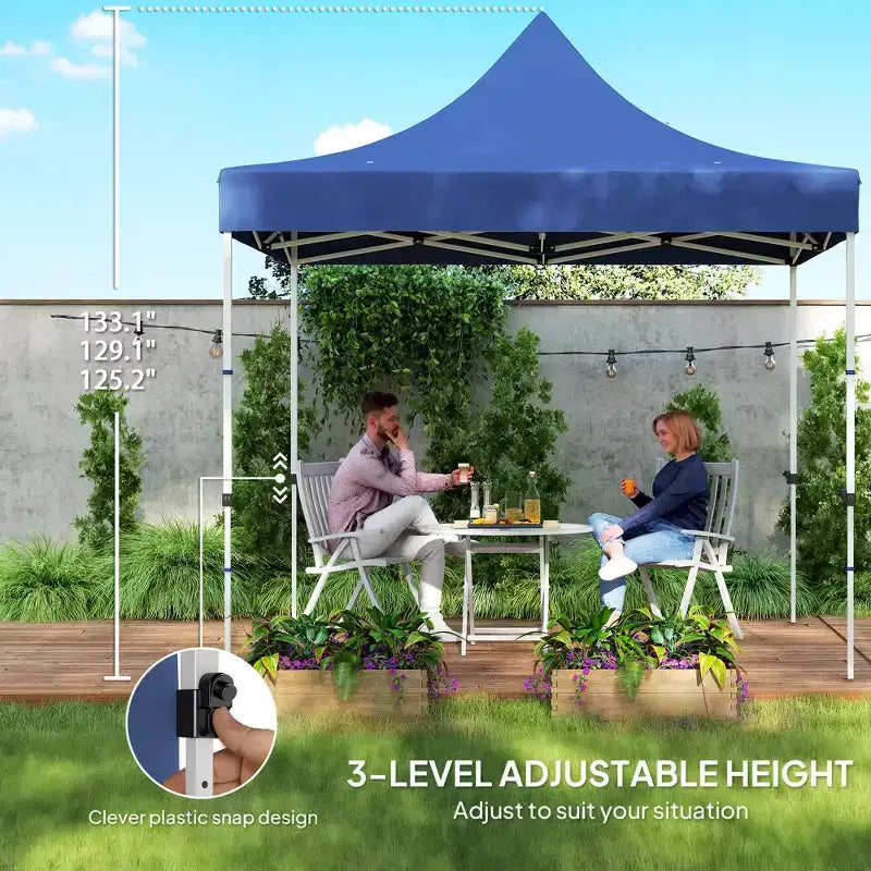 Tente escamotable robuste 3 x 3 m avec parois latérales, abri solaire instantané UPF50+