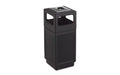 Safco Canmeleon Recessed Panel Receptacles, Polyethylene, Black - 15 gal