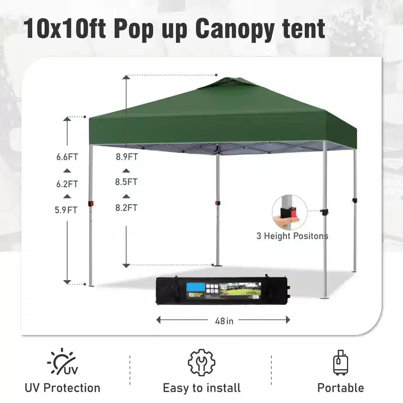 Tente escamotable de 3 x 3 m - Abri solaire portable pour le camping et les événements (Bleu)