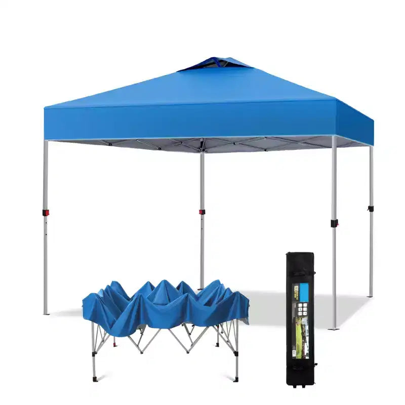 Tente escamotable de 3 x 3 m - Abri solaire portable pour le camping et les événements (Bleu)