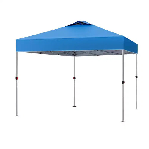 Captiva Designs 10 x 10 Outdoor Pop-Up Canopy Tent - Portable Sun Shelter for Camping & Events (Blue)