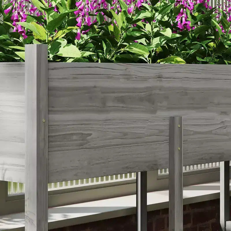 Lit de jardin surélevé de 2,26 m x 0,55 m x 0,79 m, jardinière en bois extra-large surélevée avec pieds et trous de drainage, capacité de 100 kg.