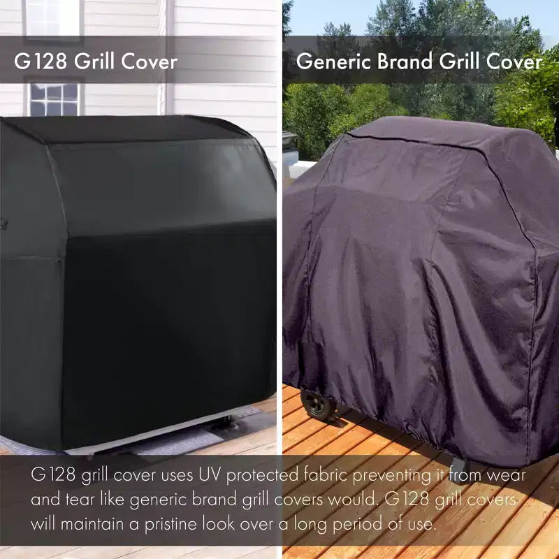 Housse de barbecue noire | 163 cm | Housse de barbecue à gaz imperméable, résistante aux UV, compatible avec la plupart des marques de barbecues