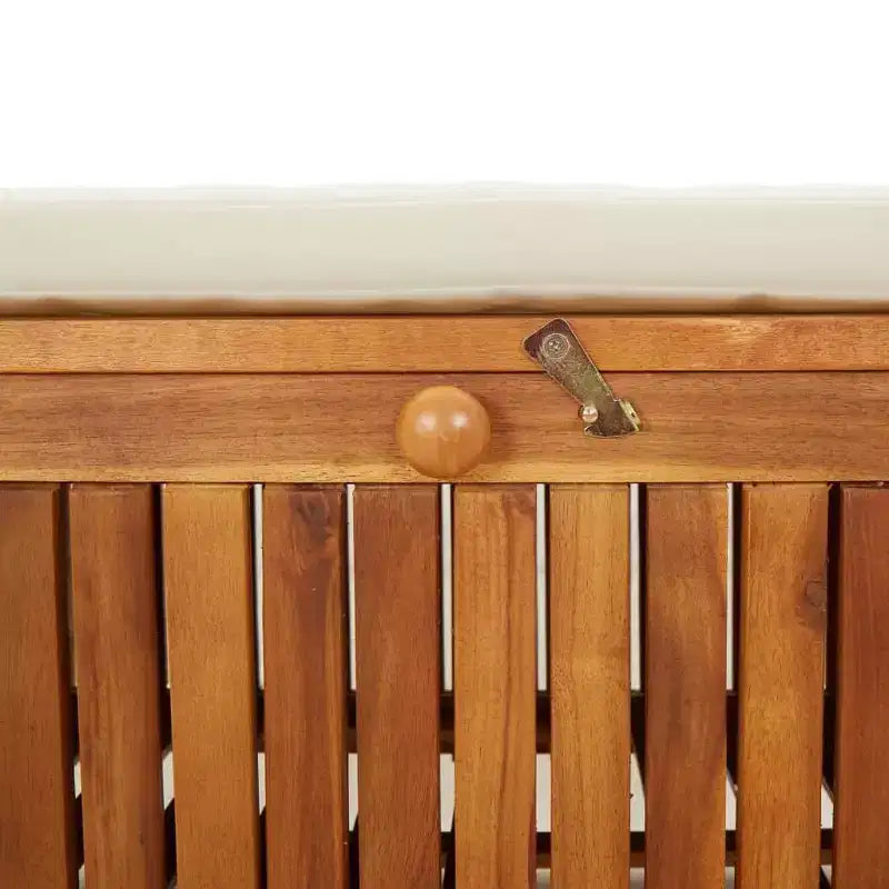 Banc de rangement pour patio avec coussin Causeuse en bois massif d'acacia pour l'extérieur