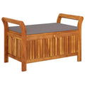 vidaXL Patio Storage Bench with Cushion Loveseat Outdoor Solid Wood Acacia