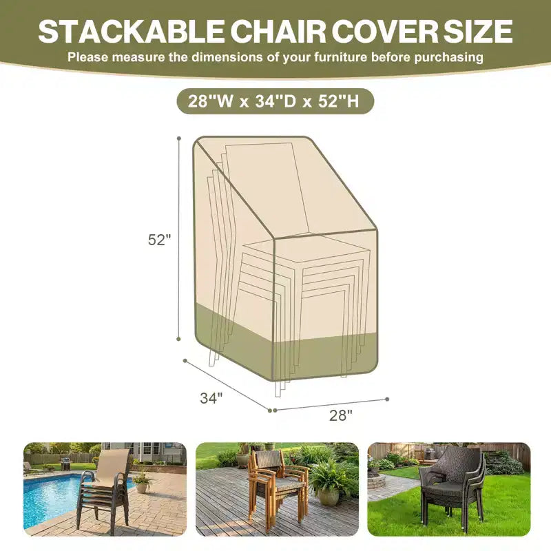 Housse de Chaise de Patio Robuste, Housses de Siège de Meubles de Patio Imperméables 600D Oxford avec Évents pour Chaises de Salle à Manger/Fauteuil à Bascule/Pivotant
