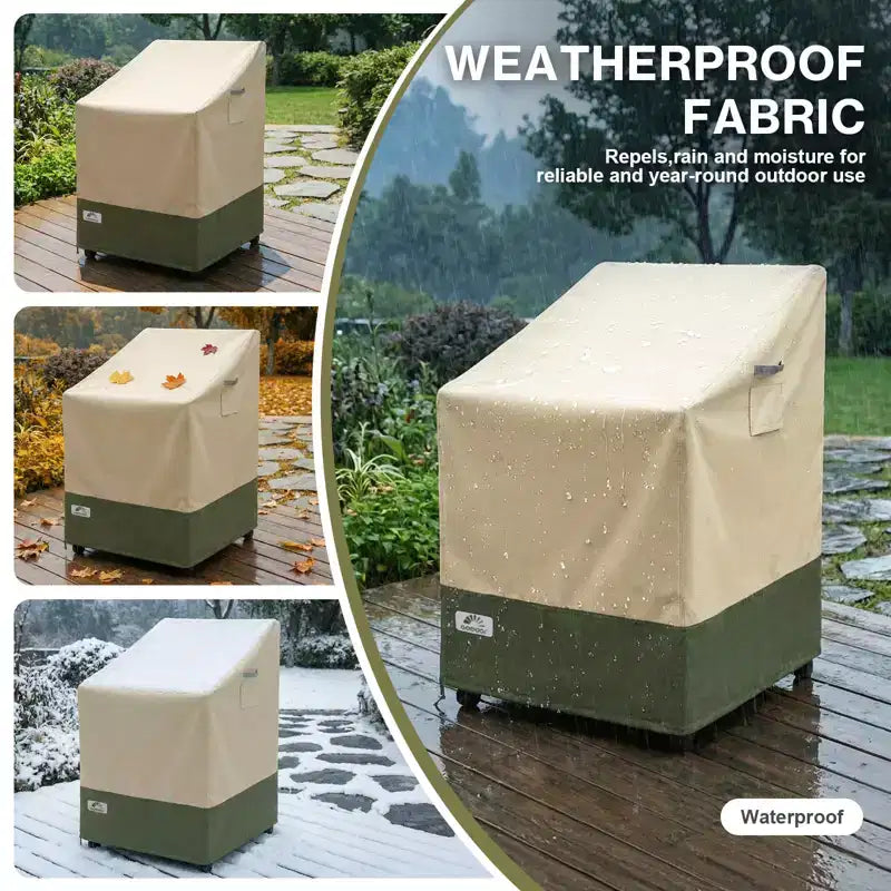 Housse de Chaise de Patio Robuste, Housses de Siège de Meubles de Patio Imperméables 600D Oxford avec Évents pour Chaises de Salle à Manger/Fauteuil à Bascule/Pivotant