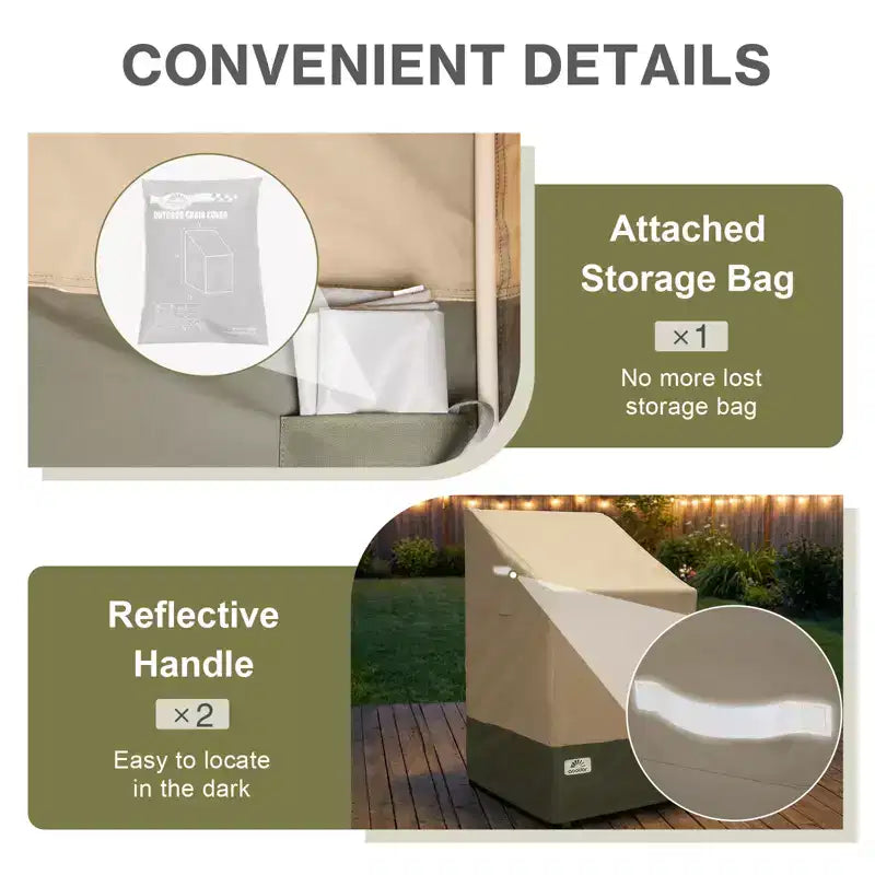 Housse de Chaise de Patio Robuste, Housses de Siège de Meubles de Patio Imperméables 600D Oxford avec Évents pour Chaises de Salle à Manger/Fauteuil à Bascule/Pivotant