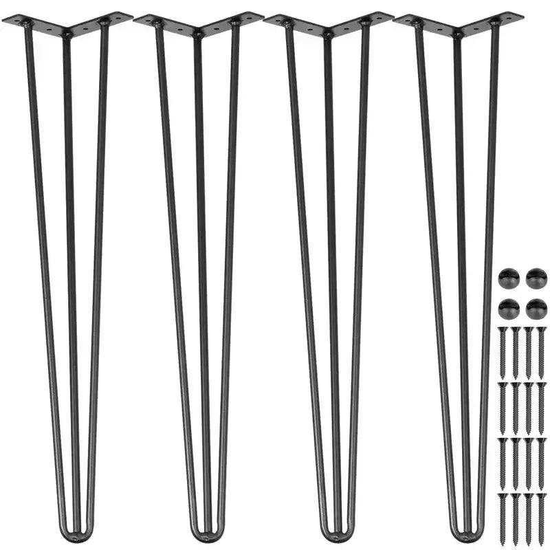 VEVOR Hairpin Table Legs 26 Black Set of 4 Desk Legs 880lbs Load Capacity (Each 220lbs) Hairpin Desk Legs 3 Rods, Carbon Steel, Black