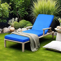Coussin de chaise longue, 72 x 21 x 3 po, coussins de chaise longue d'extérieur, imperméables et résistants à la décoloration, bleus