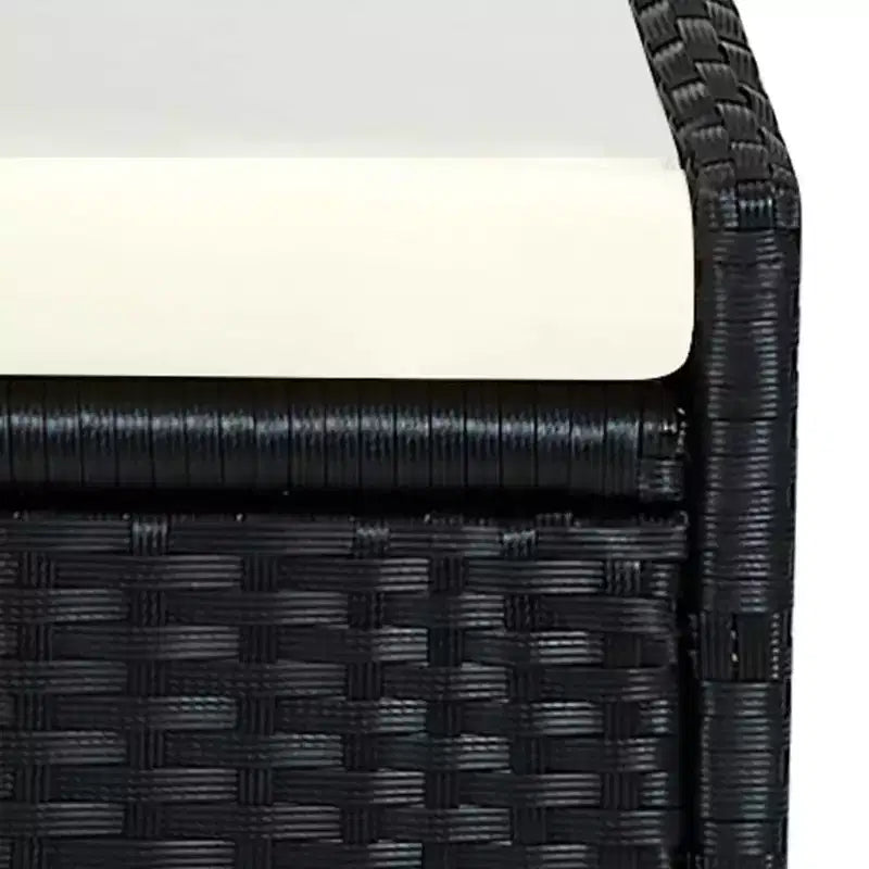 Chaise Longue de Patio, Bain de Soleil Extérieur avec Coussin en Résine Tressée