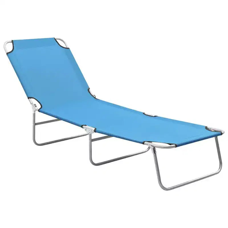 Bain de soleil en tissu Oxford turquoise, Acier laqué époxy