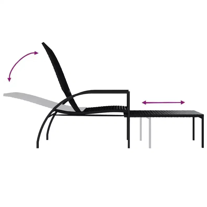 Transat réglable avec repose-pieds disponible en plusieurs coloris