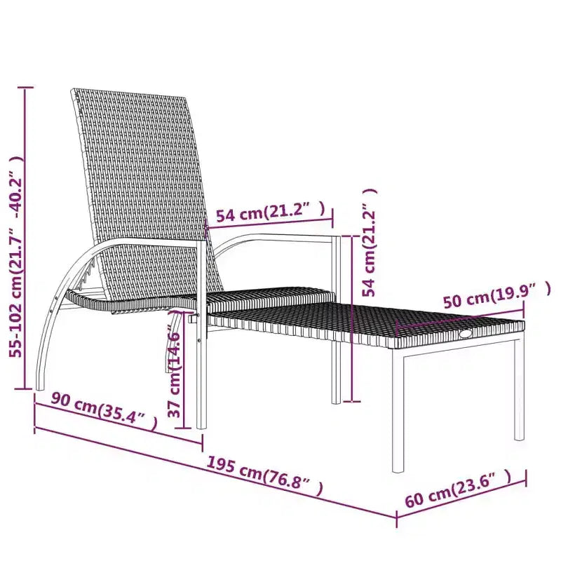 Transat réglable avec repose-pieds disponible en plusieurs coloris
