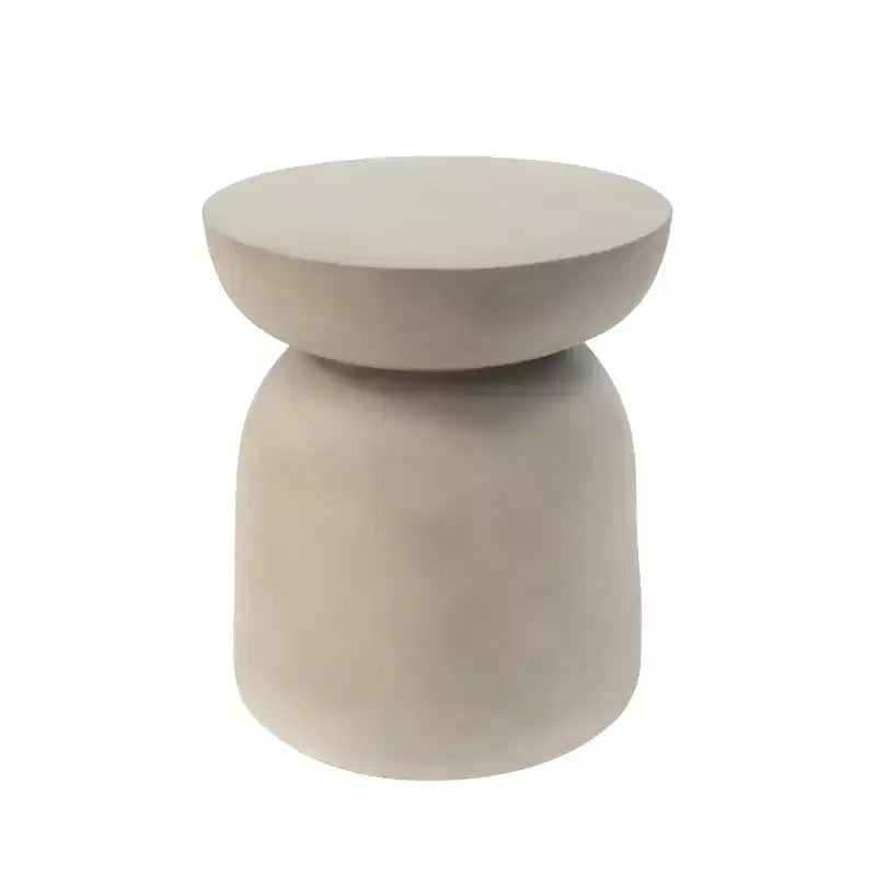 Table d'appoint d'extérieur ronde en béton, moderne, pour salon, patio, jardin, grise, 15,75 x 15,75 x 18
