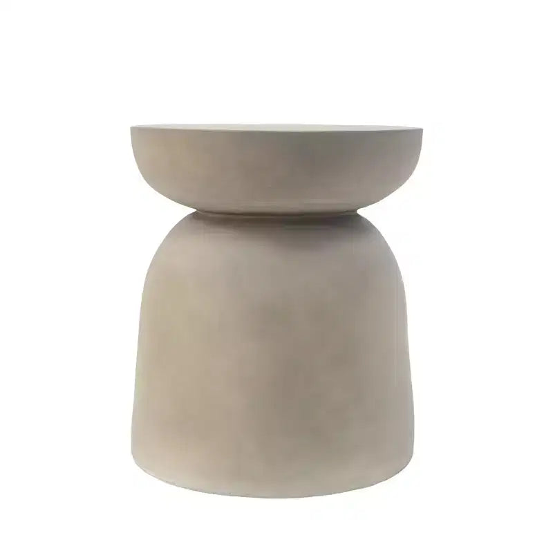 Table d'appoint d'extérieur ronde en béton, moderne, pour salon, patio, jardin, grise, 15,75 x 15,75 x 18