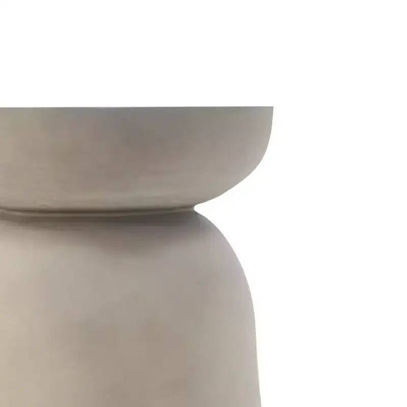 Table d'appoint d'extérieur ronde en béton, moderne, pour salon, patio, jardin, grise, 15,75 x 15,75 x 18