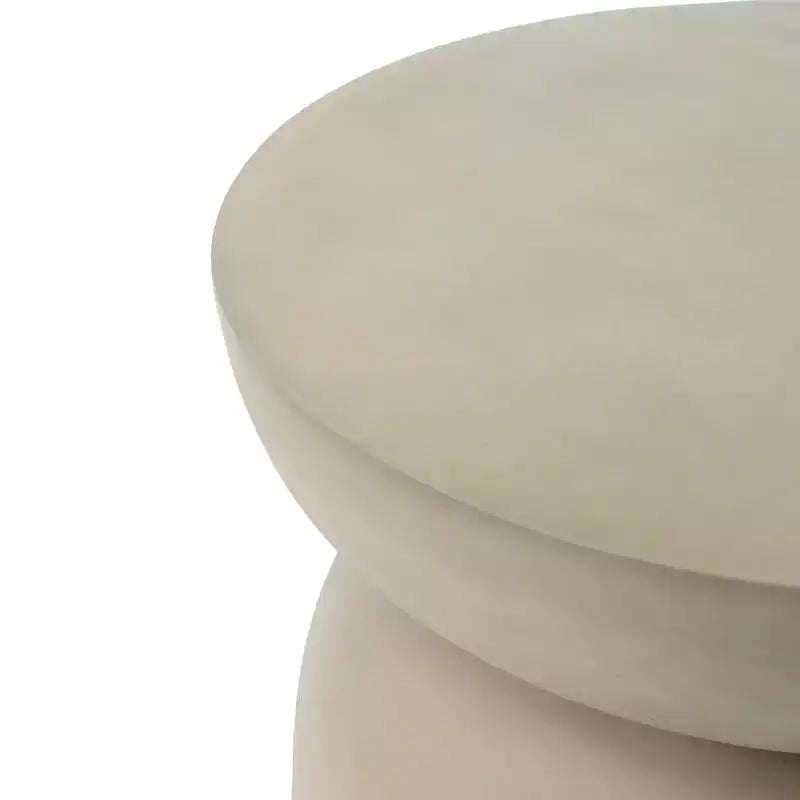 Table d'appoint d'extérieur ronde en béton, moderne, pour salon, patio, jardin, grise, 15,75 x 15,75 x 18