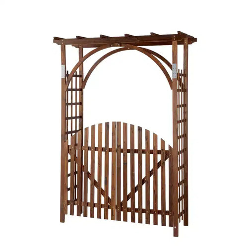 Arche de jardin en bois de 2,13 m avec porte