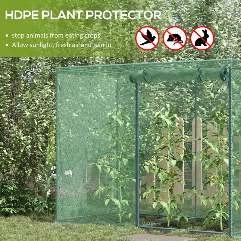 6' x 3' x 5' Crop Cage, Plant Protection Tent with Zippered Doors for Vegetable Garden, Backyard, Green