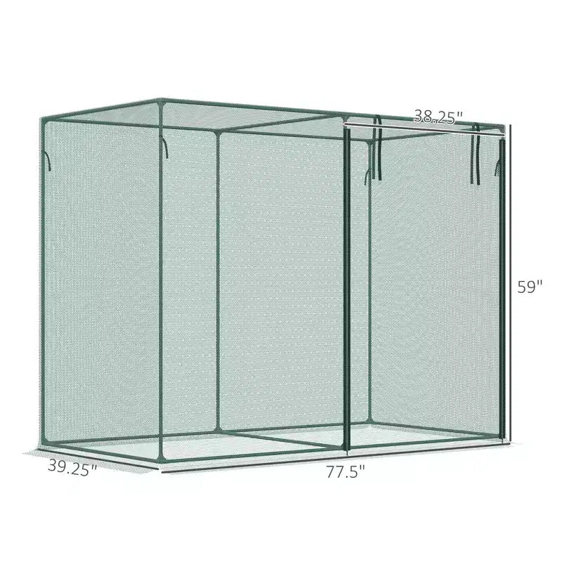 Cage de culture de 1,8 m x 0,9 m x 1,5 m, tente de protection des plantes avec portes à glissière pour potager, jardin, serre