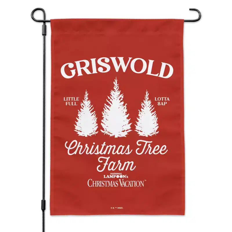 Christmas Vacation Griswold Tree Farm Garden Yard Flag with Pole Stand Holder