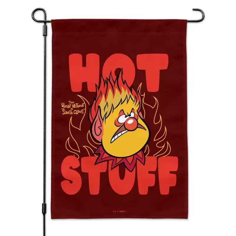 Year Without a Santa Claus Hot Stuff Garden Yard Flag with Pole Stand Holder