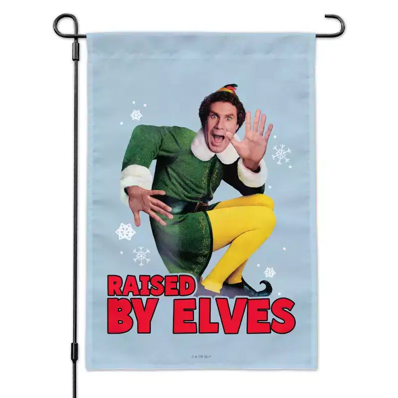 Elf Raised By Elves Garden Yard Flag with Pole Stand Holder