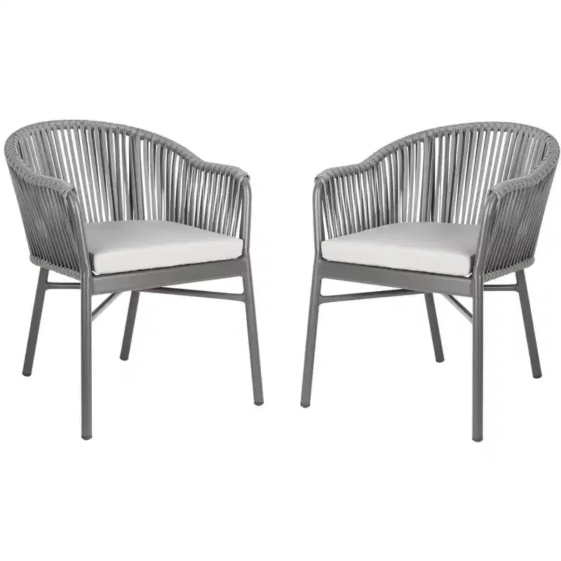Stefano Rope Chair (Set Of 2) - Indoor/Outdoor - PAT4026 - Gray - Safavieh