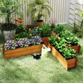 Jardinière surélevée en bois rectangulaire avec 2 trous de drainage pour l'extérieur
