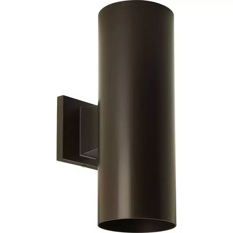Progress Lighting, Cylinder Collection, 2-Light Outdoor Wall Lantern, Antique Bronze, Aluminum, Halogen, Shade Included