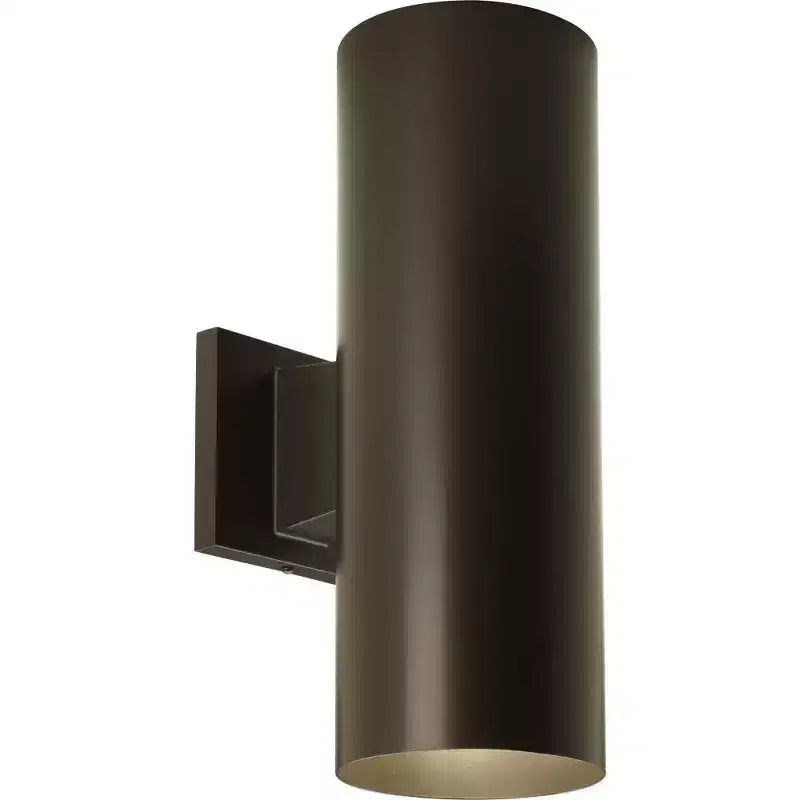 Collection Cylinder, applique murale extérieure 2 lumières, bronze antique, abat-jour inclus