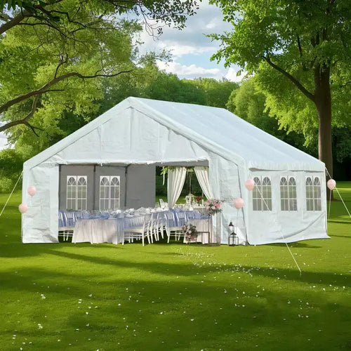 Aoodor 20 x 20 FT. Marquee Party Tent with Church Window Sidewalls ,Waterproof Pavillion Tent ,Outdoor Event Tent,Wedding Party Tent