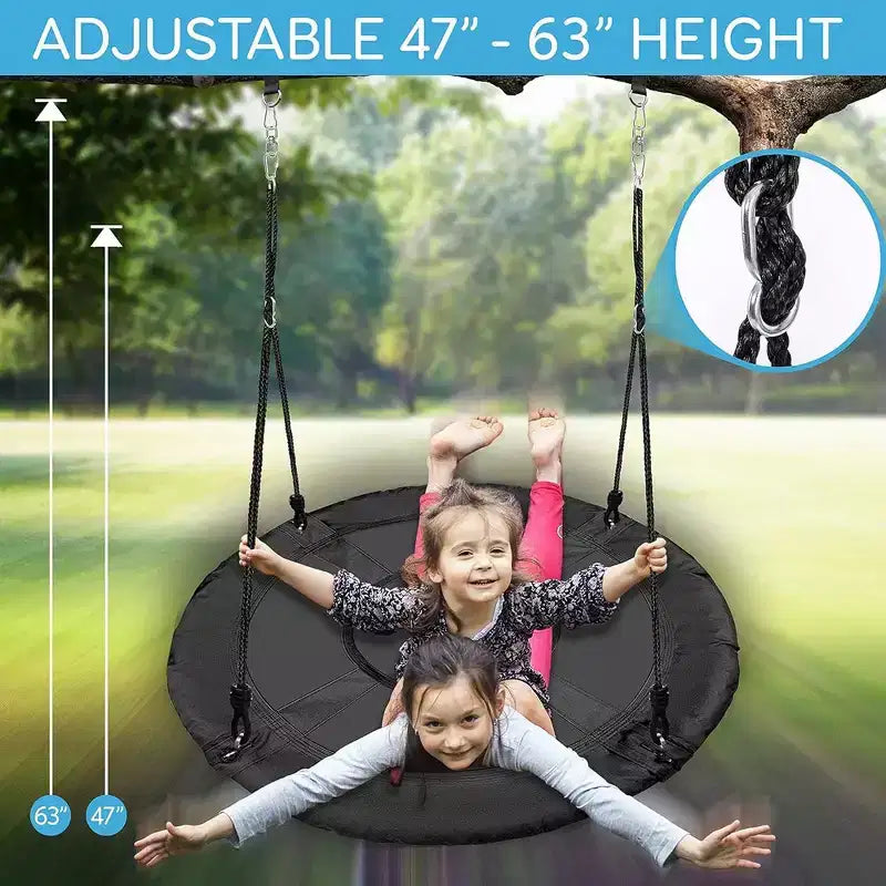 Balançoire soucoupe avec kit de suspension - Noir