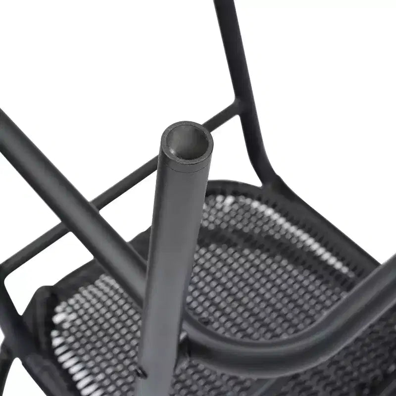 Lot de deux tabourets de bar de style restaurant avec assise en rotin PE pour utilisation intérieure/extérieure
